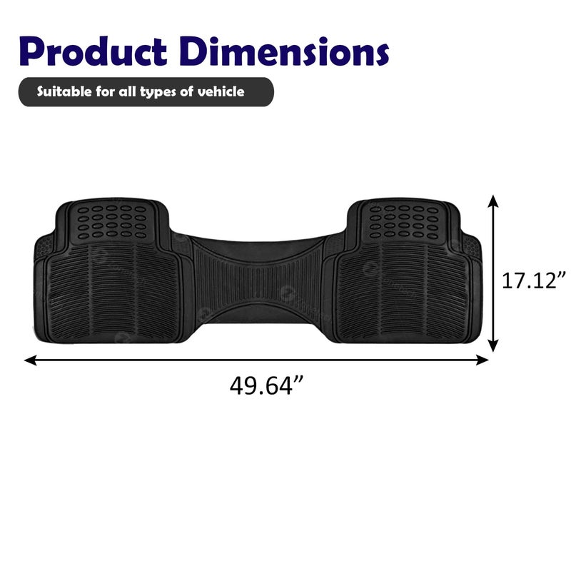ZONETECH Rubber Car Interior Floor Mat Premium Quality All Weather Protection-Perfect for Car, Truck and SUV - Image 2